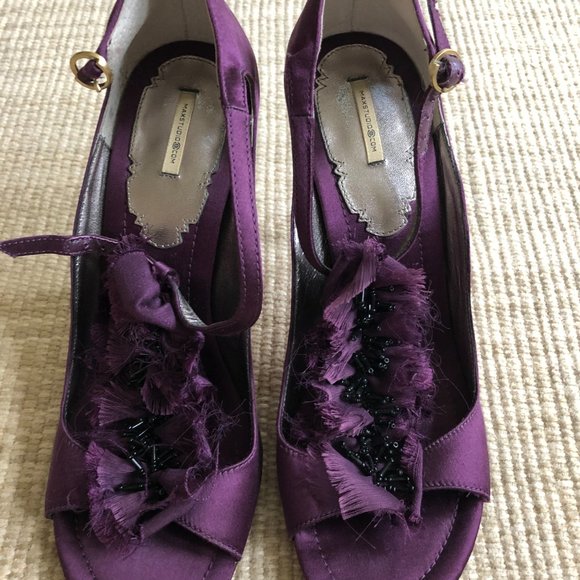 BEAUTIFUL PURPLE MAX STUDIO SATIN SIZE 7 HEELS - Picture 4 of 5